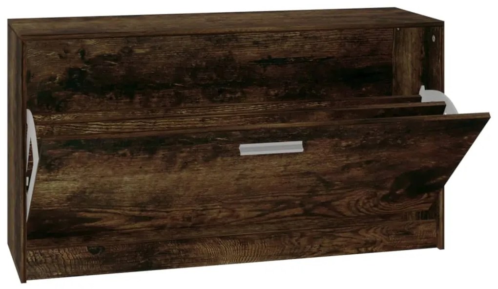 füstös tölgy színű szerelt fa cipőtároló pad 80 x 24 x 45 cm