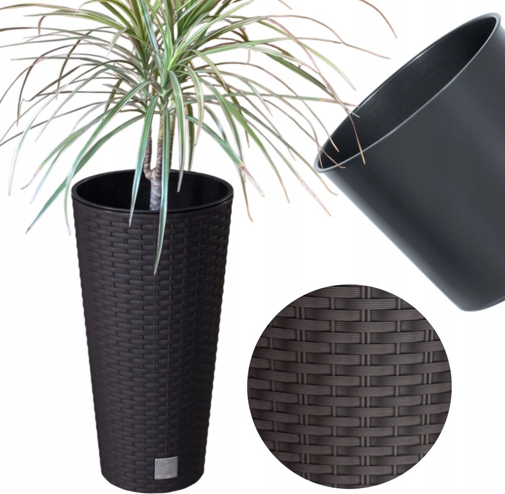 Kerek rattan kaspó 25cm magas kaspó távtartó betét