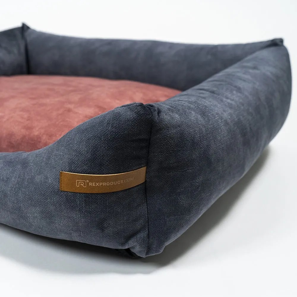 Borvörös-sötétszürke fekhely kutyáknak 55x65 cm SoftBED Eco S – Rexproduct