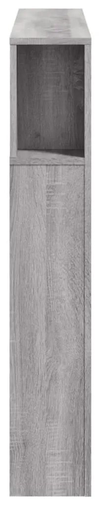szürke sonoma szerelt fa LED-es fejtámla 120 x 18,5 x 103,5 cm