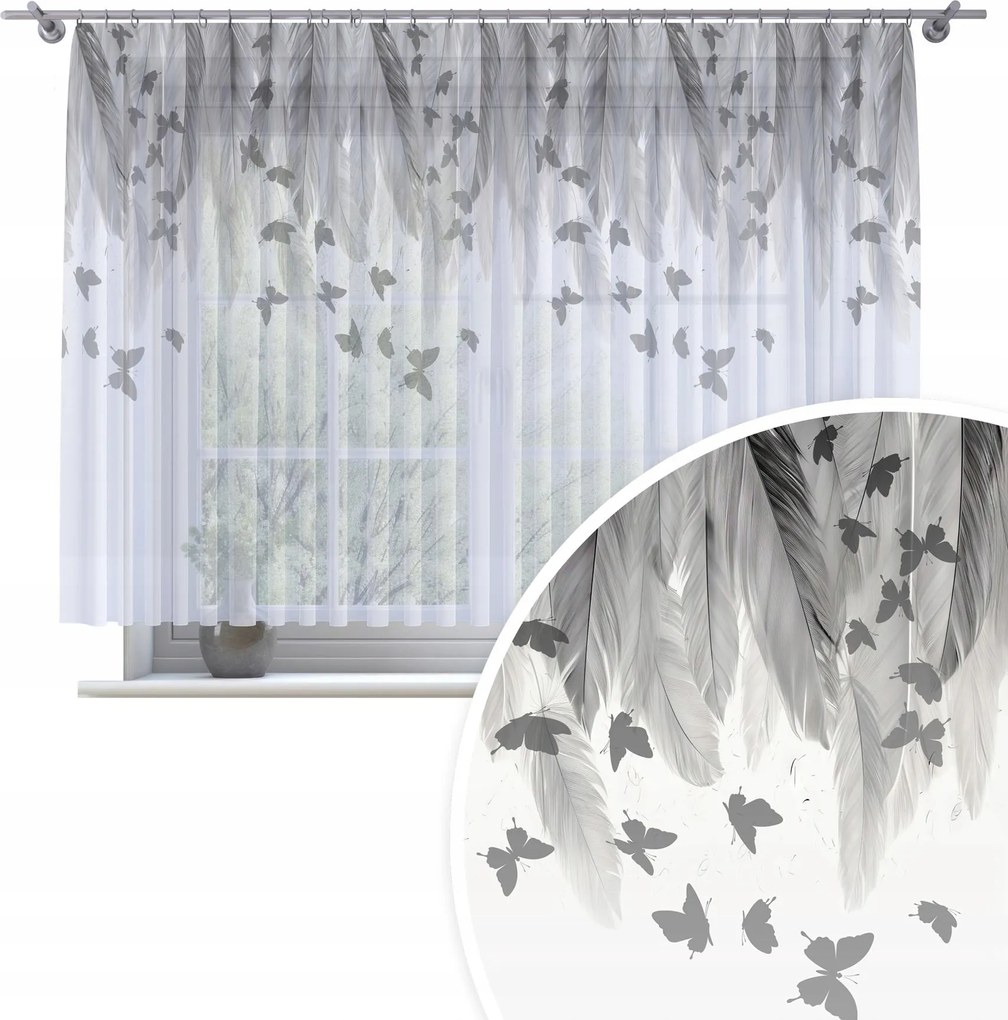 Függöny Kész Fátyol 300X140 Festett Mintás Béka Szalag Függöny 199