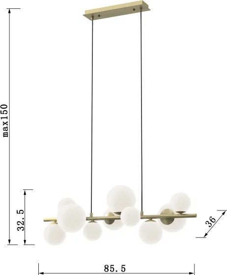 ONLI - Csillár zsinóron PALOMA 10xG9/10W/230V arany
