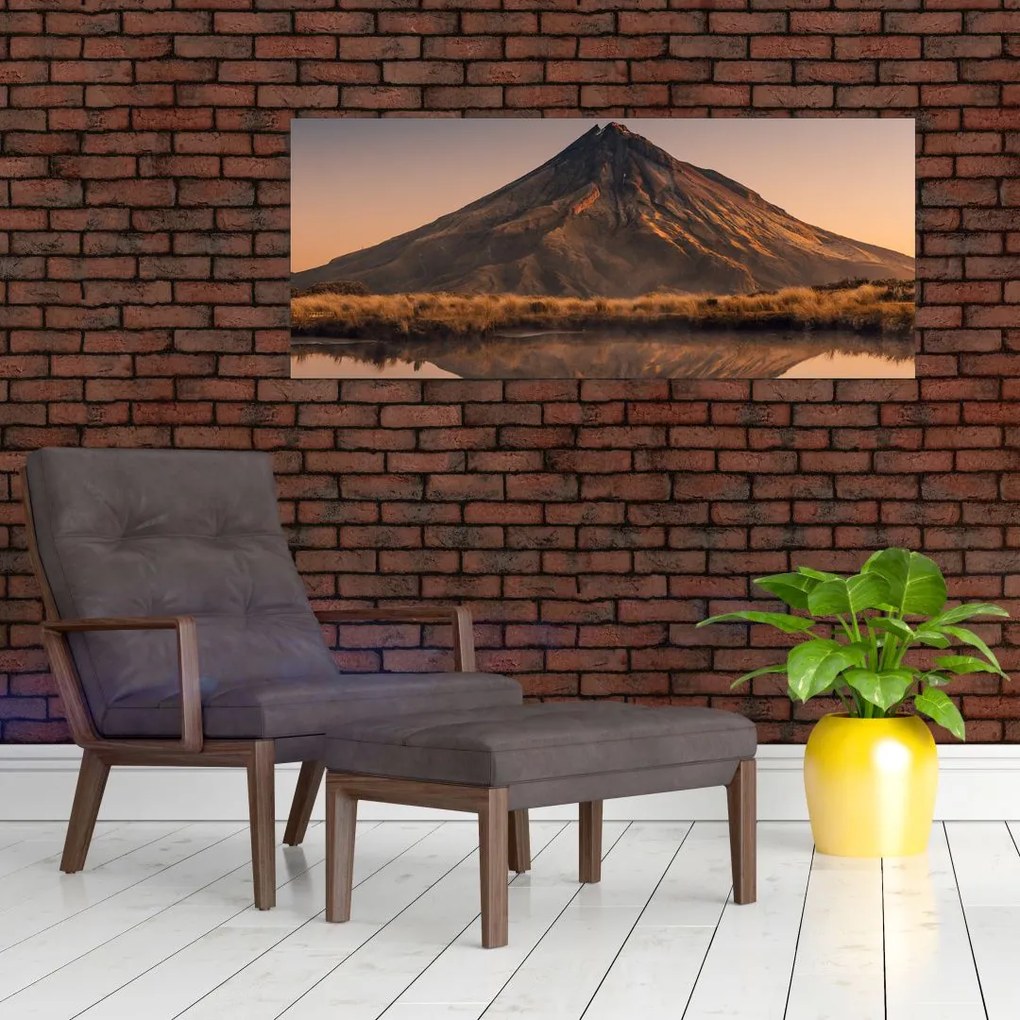 A Mount Taranaki visszaverődése, Új-Zéland (120x50 cm)