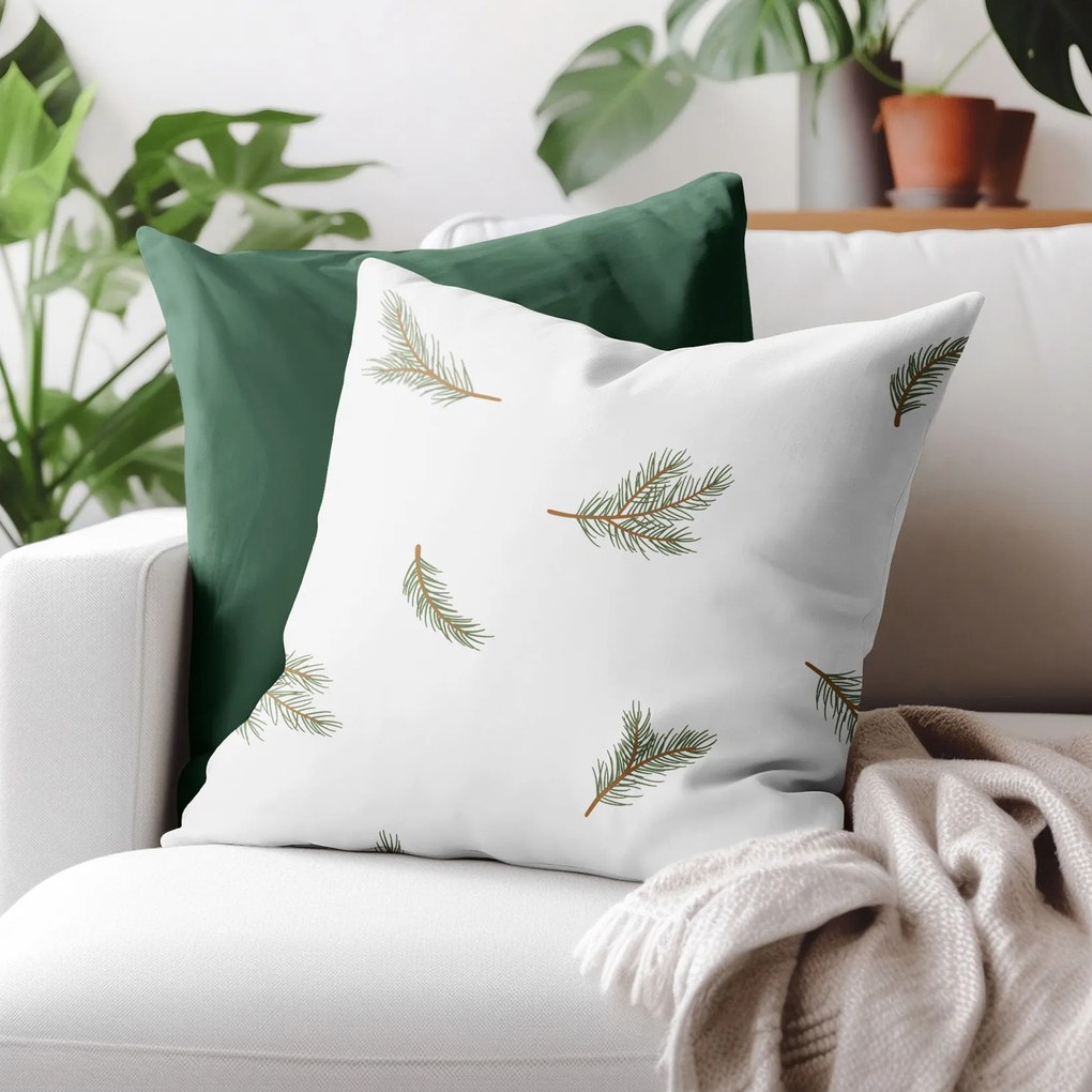 Goldea karácsonyi pamut párnahuzat - fenyő ág mintás 50 x 50 cm