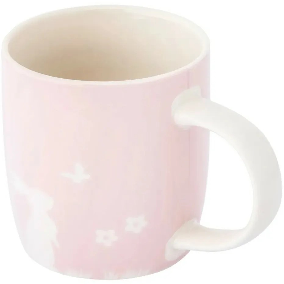 Altom Porcelánový hrnek Zajíc s motýlem, 360 ml,růžová