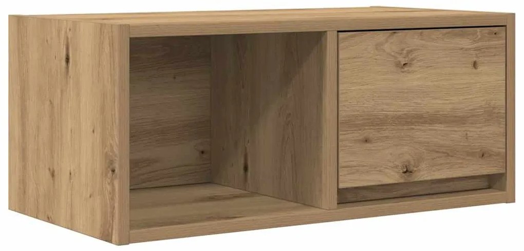 2 db kézműves tölgy szerelt fa TV-szekrény 60x31x25,5 cm