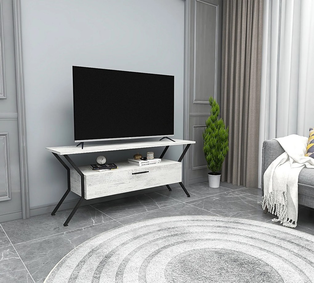 TV asztal/szekrény Tarza (szürke + fekete). Akció -20%. 1072865