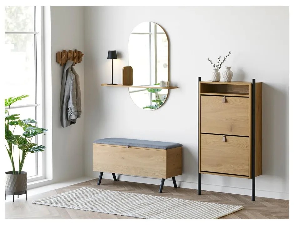 Fali tükör polccal 92x94,5 cm Barco – House Nordic