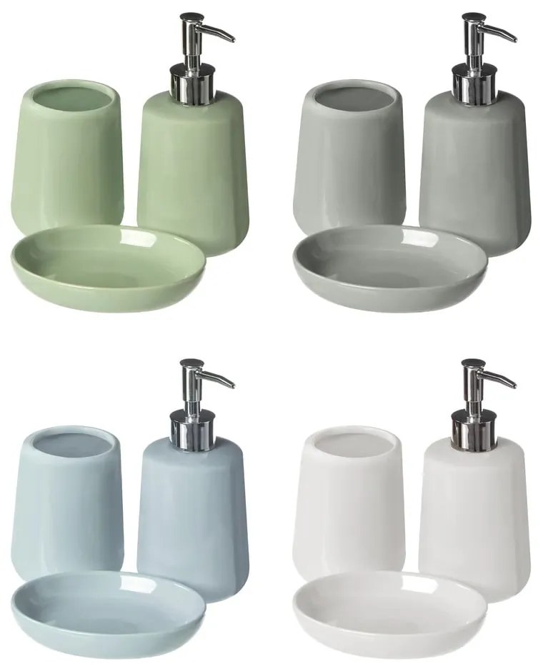 Fehér kő fürdőszobai kiegészítő szett Moon – Premier Housewares