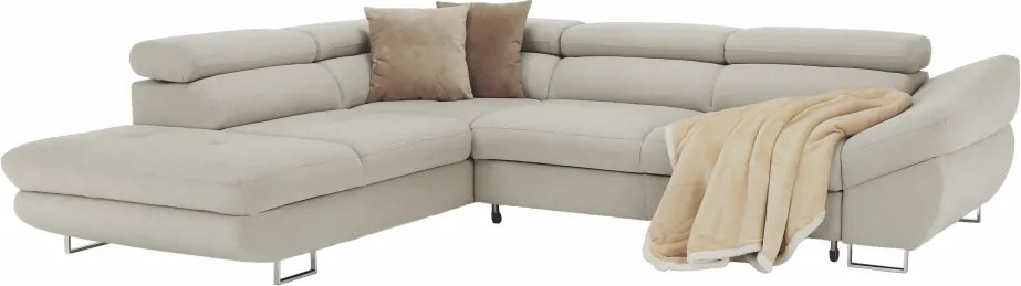 Sarokülőgarnitúra, szürke-bézs taupe, balos, FABIA