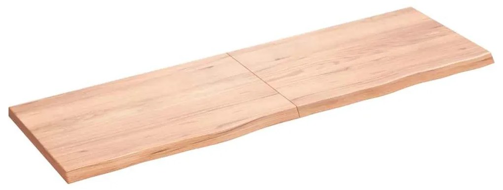 világosbarna kezelt tömör fa fürdőszobai pult 160x50x(2-4) cm