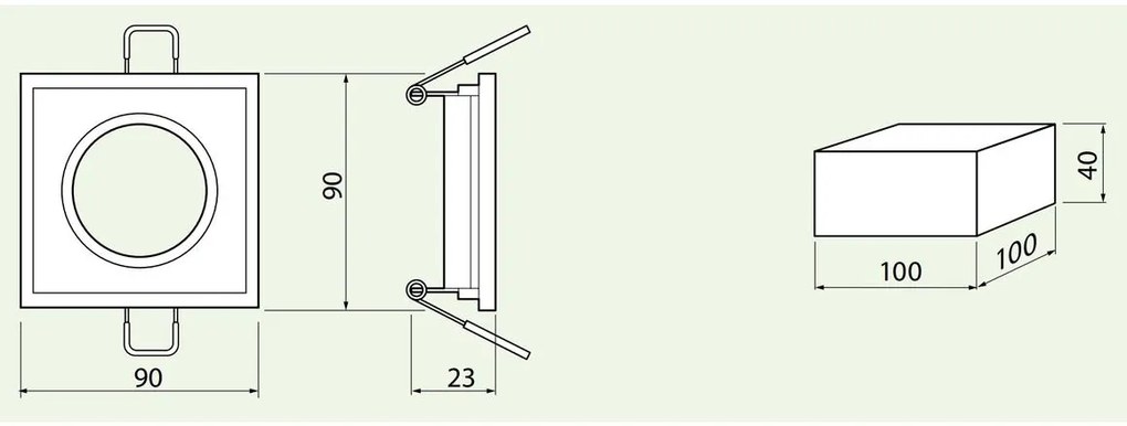 Lámpa Mennyezeti lámpatest BRILLANTE, üveg, fehér kristály, négyzet (+ izzó foglalat MR11, MR16, JCDR)