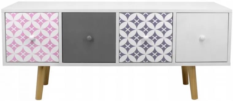 Natasa Retro Komód 4 Fiókkal 5834 Fehér N