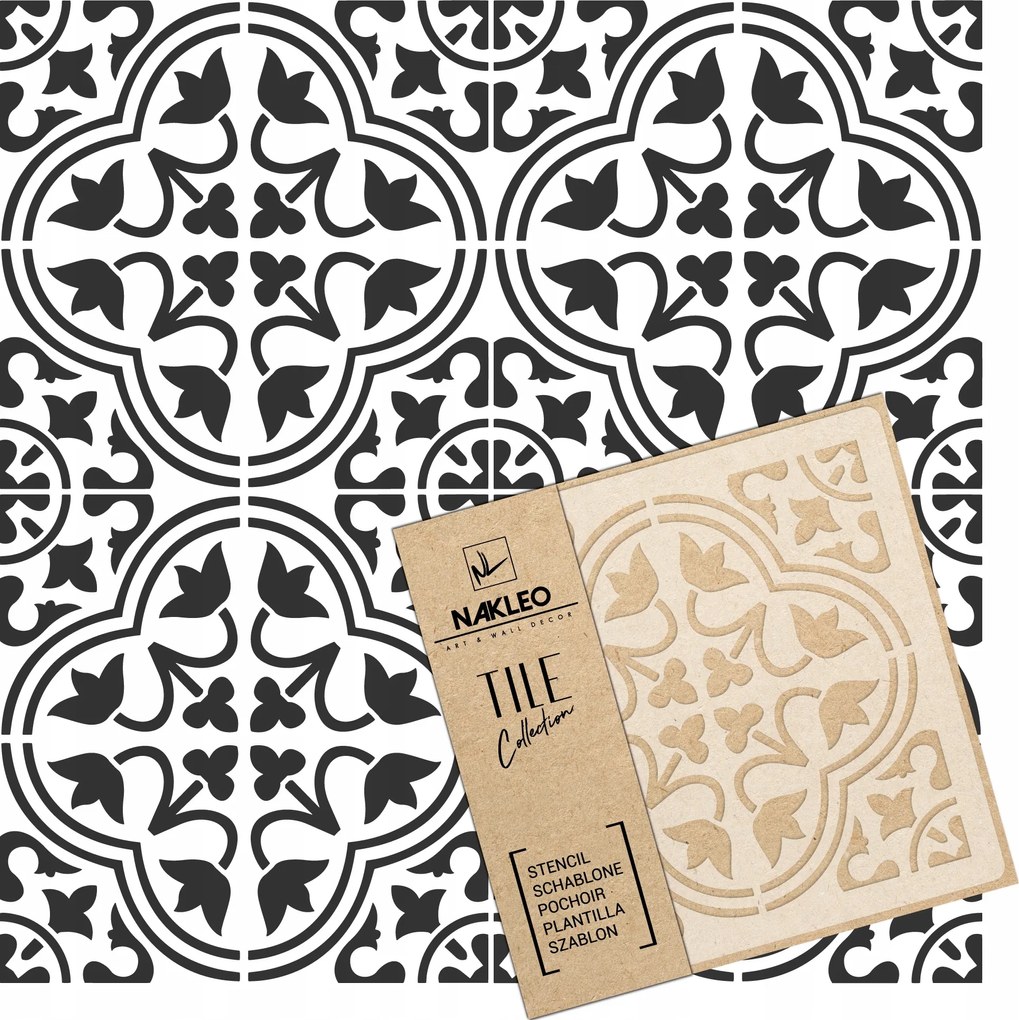 Festősablon Csempe Csempék Többször felhasználható 30x30cm Spanyol minta Moro