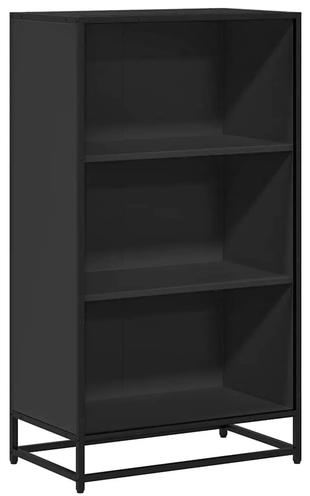 fekete forgácslap könyvszekrény 60x35x107,5 cm