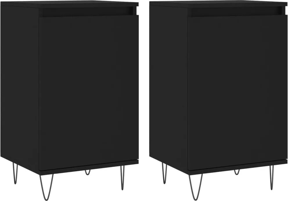 vidaXL 2 db fekete szerelt fa tálalószekrény 40 x 35 x 70 cm
