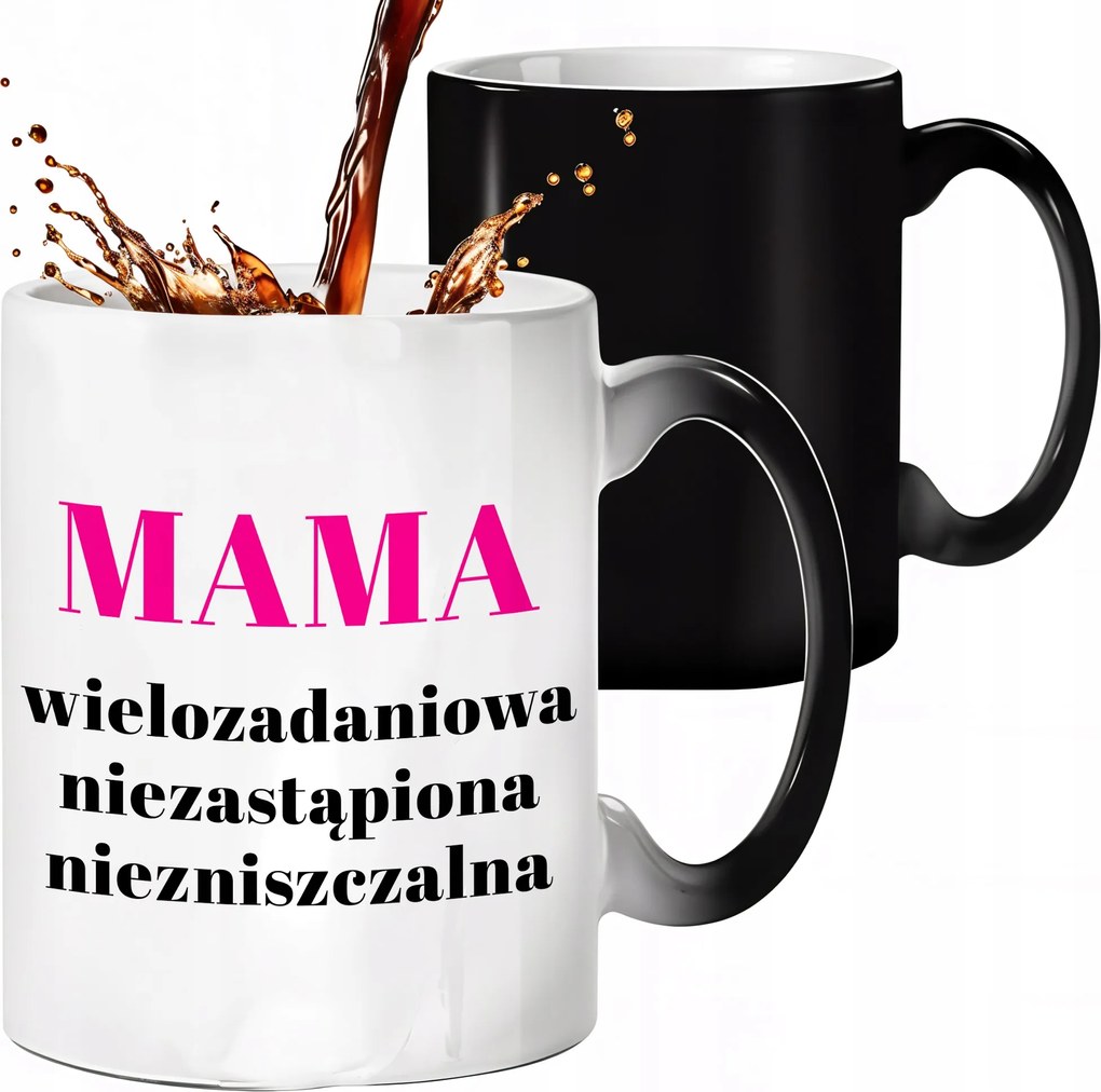 Mágikus Bögre Fekete Matt 300ml Nélkülözhetetlen Anya Ajándék Anyukáknak