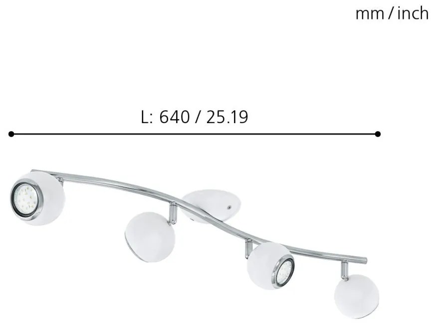 Eglo BIMEDA 31004 spotlámpa, 4x3W GU10 LED, 3000K, 4x240 lm