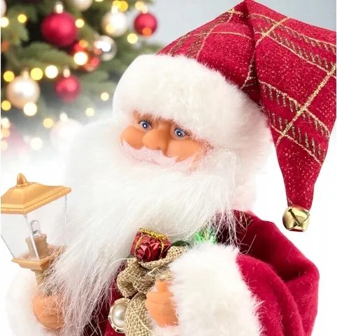 Nagy Mikulás Prémium zseblámpa Mikulás figura nappaliba ajándék 38 cm