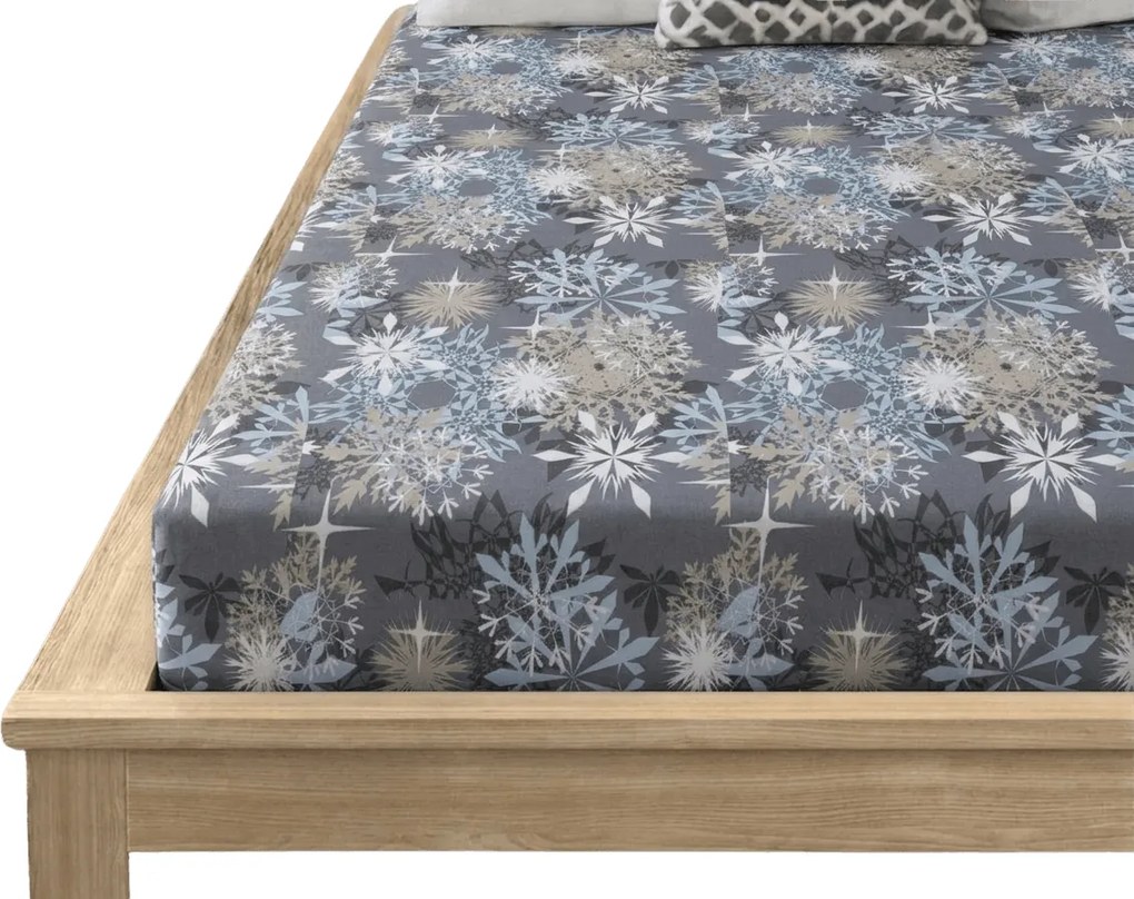 Mikroszálas lepedő SNOWFLAKE kékesszürke 180x200 cm