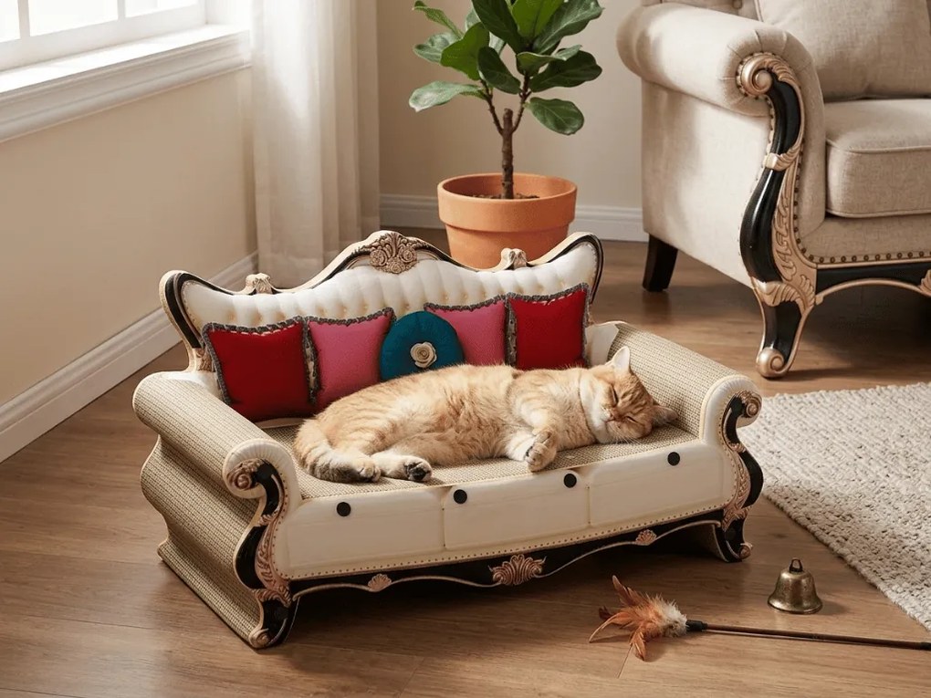 Macskaágy kaparóval ROYAL PURR 59,5x27x33 cm, karton