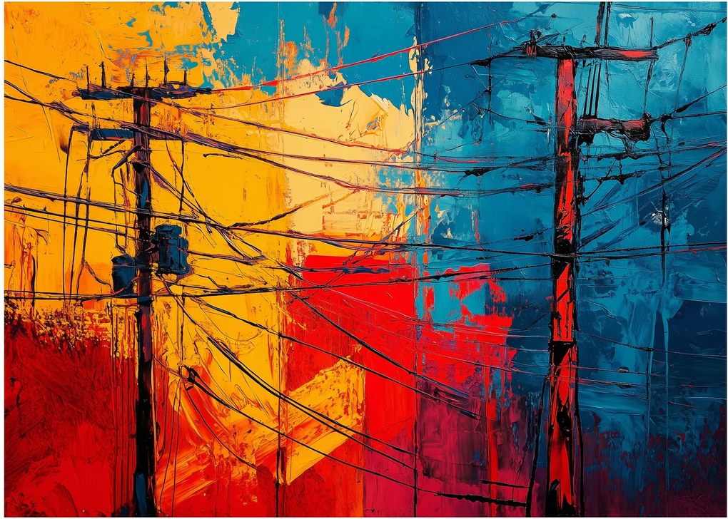 Kép - Absztrakt elektromos vezetékek (70x50 cm)