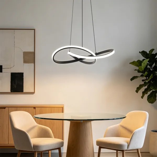 Brilagi - LED dimmelhető kábeles csillár INFINITY LED/55W/230V 50x50 cm fekete + távirányító