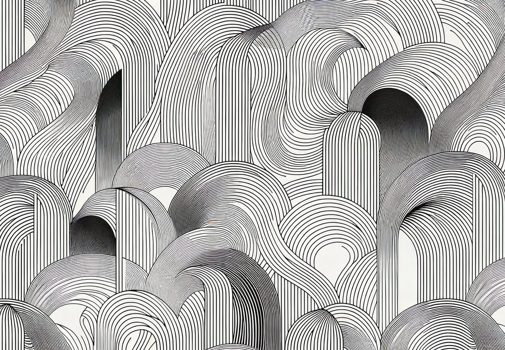 Fotótapéta - Fekete vonalak összevisszasága (147x102 cm)