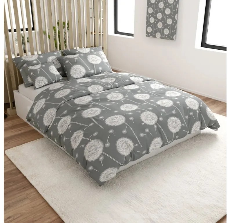 Krepp ágyneműhuzat DANDELION BLEND szürke Ágyneműhuzat mérete: 70 x 90 cm | 140 x 200 cm