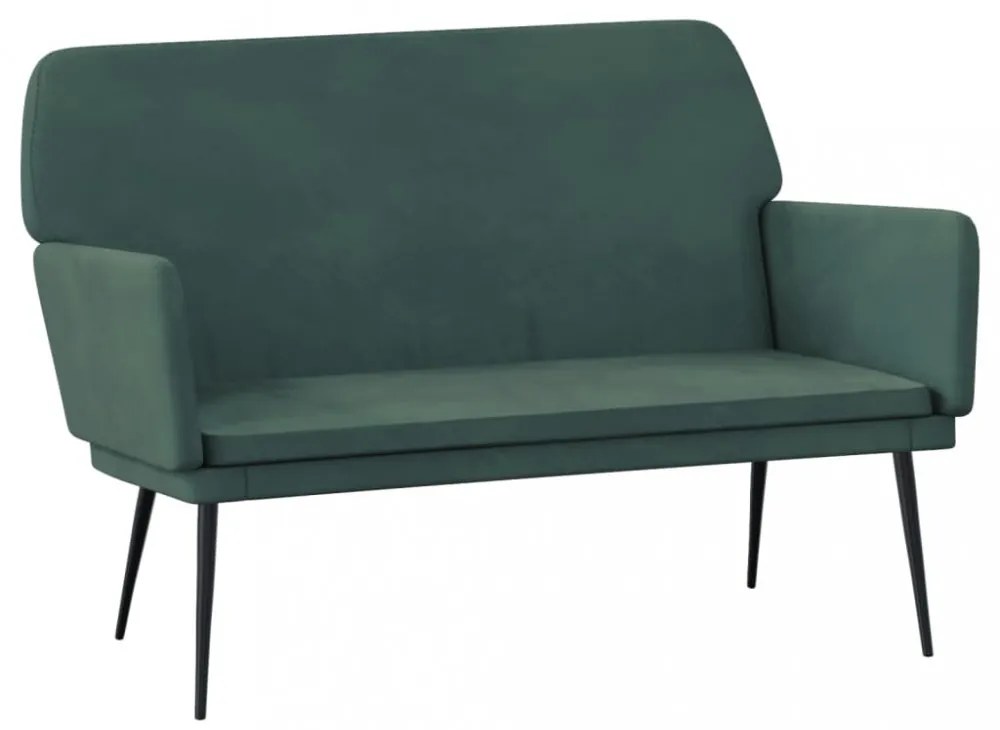 sötétzöld bársonypad 108x79x79 cm