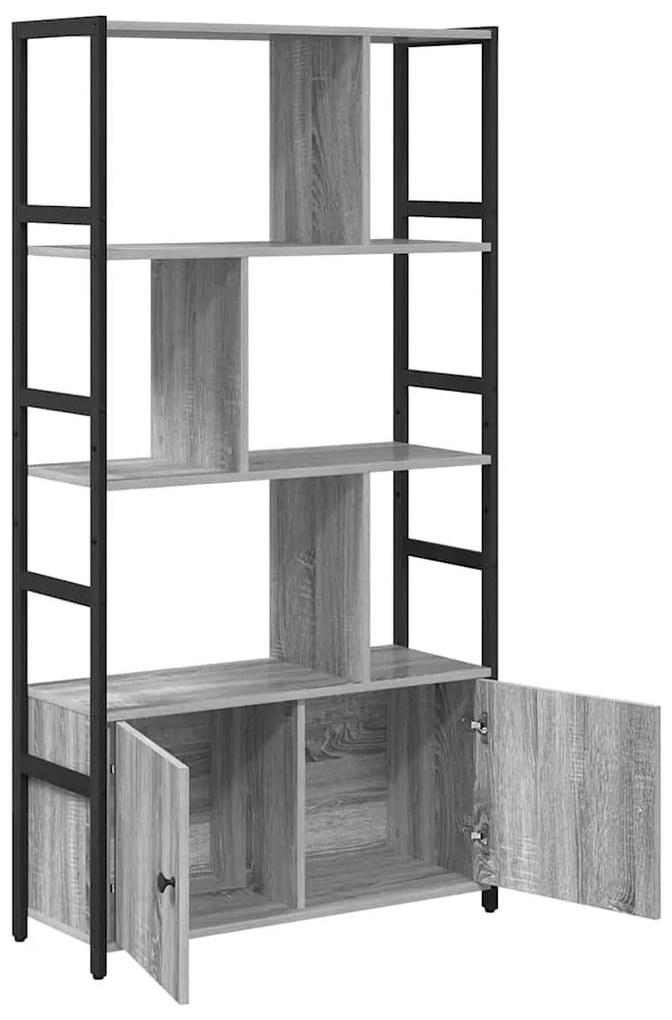 Könyvespolc Szürke sonoma 80 x 30 x 155.5 cm Faanyag