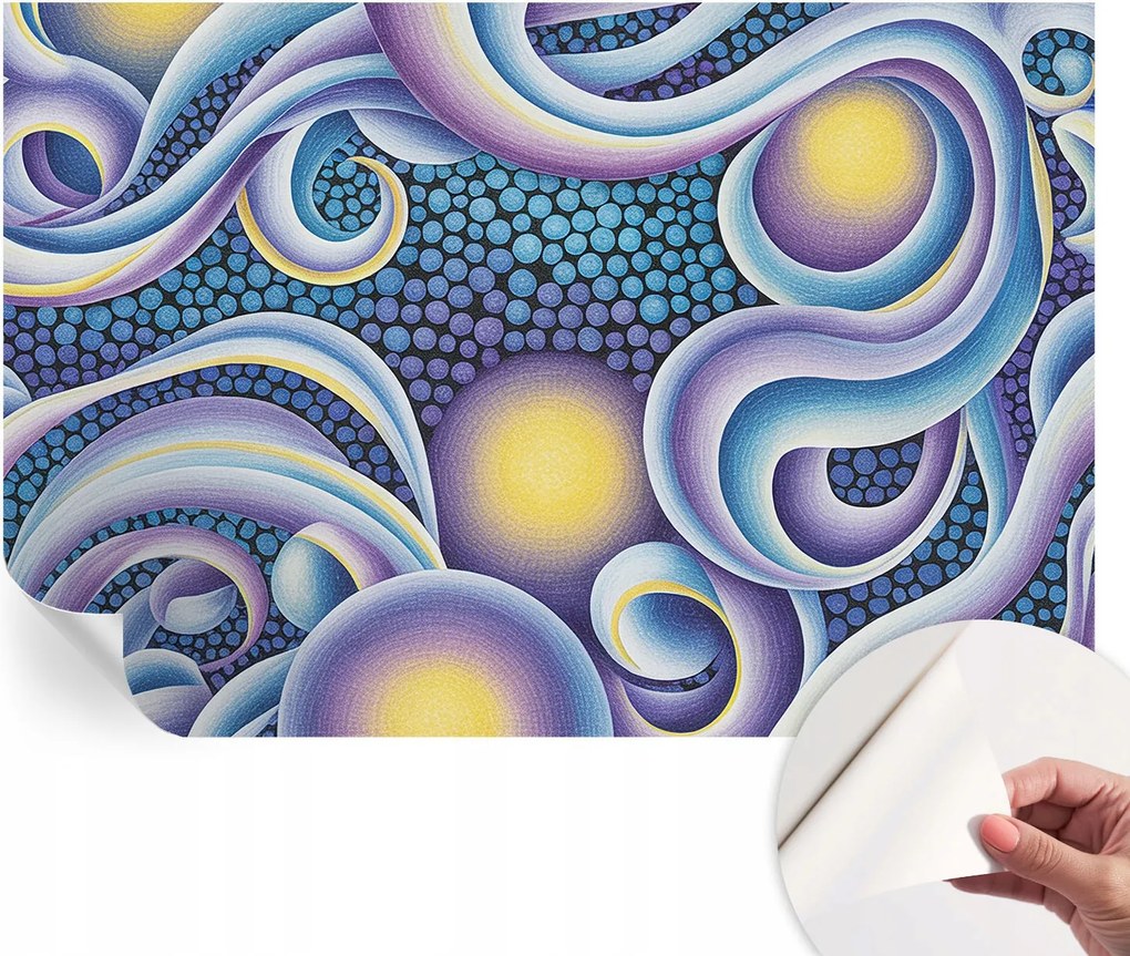 Öntapadós Dekoratív Fotótapéta Hálószobába Színes örvények 104x70 cm