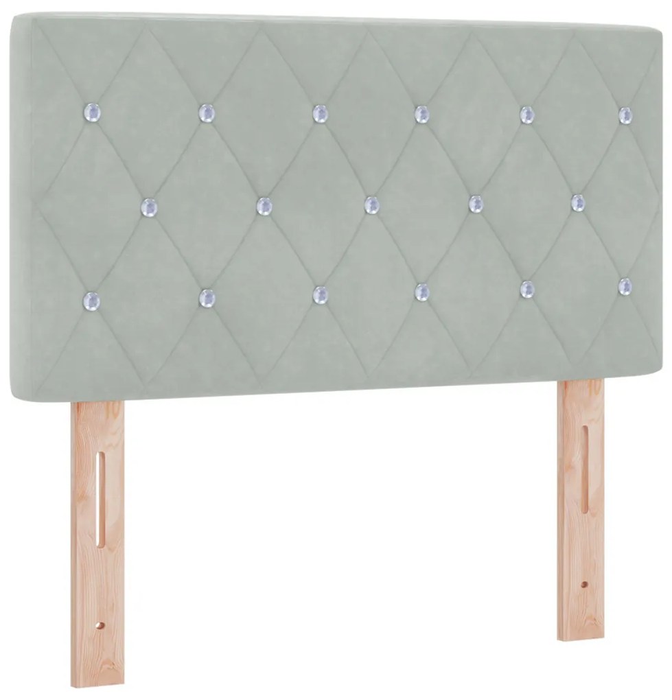 LED Fejtámla LED -es lámpákkal Világosszürke 80 cm Bársony