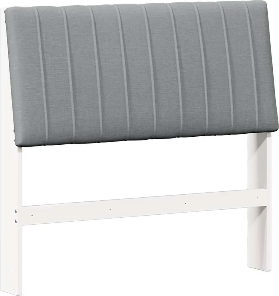 vidaXL Kárpitozott fejtámla Világosszürke 100 cm Tömör fenyőfa