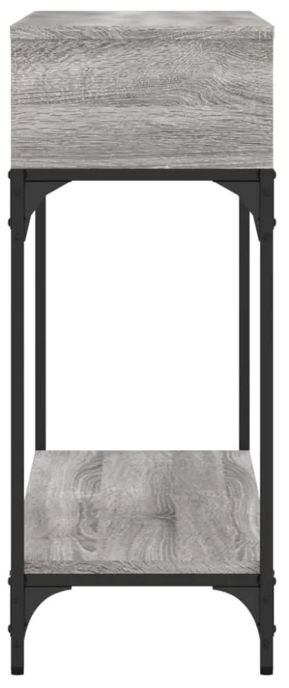szürke sonoma színű szerelt fa konzolasztal 100 x 30,5 x 75 cm