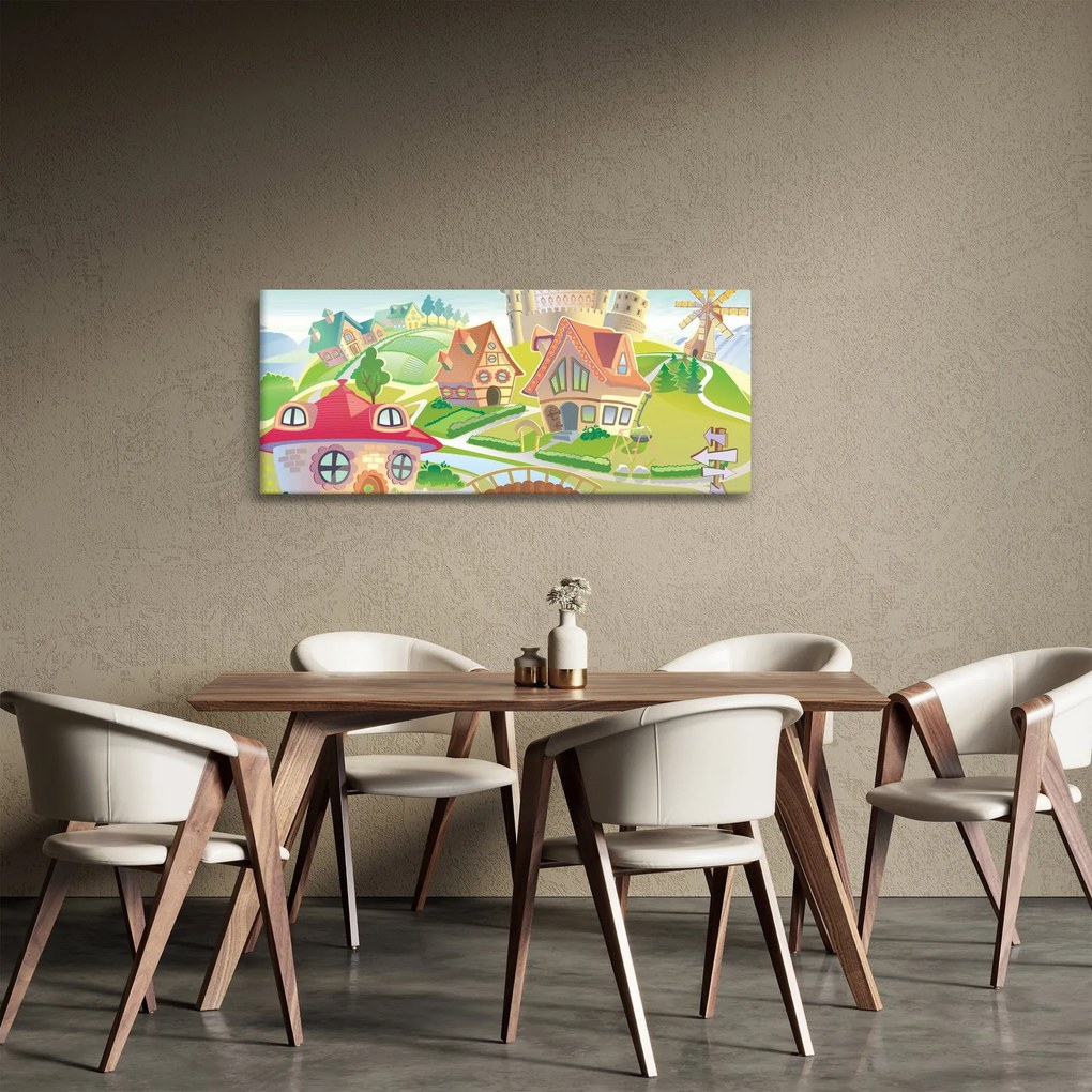 Kép - színes város (120x50 cm)