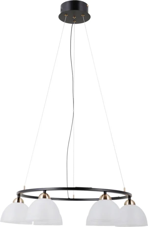 ITALUX PND-34374-6-BK MONTIELA Többágú Függesztett Lámpa Matt Fekete, Arany LED IP20