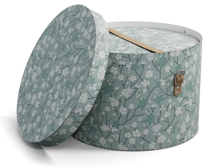 Világoszöld fedeles karton tárolódoboz szett 2 db-os ø 37,5x25,5 cm Rut Paper Laminate – Bigso