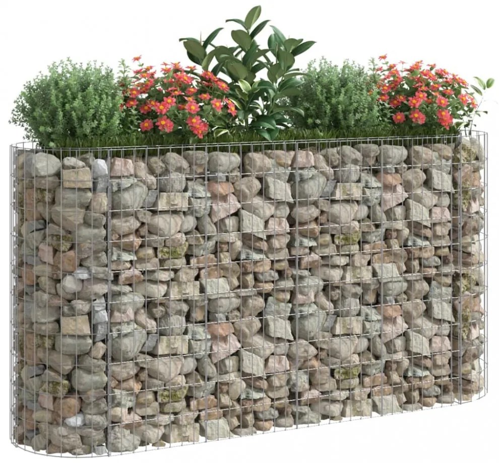 horganyzott vas gabion magaságyás 190x50x100 cm