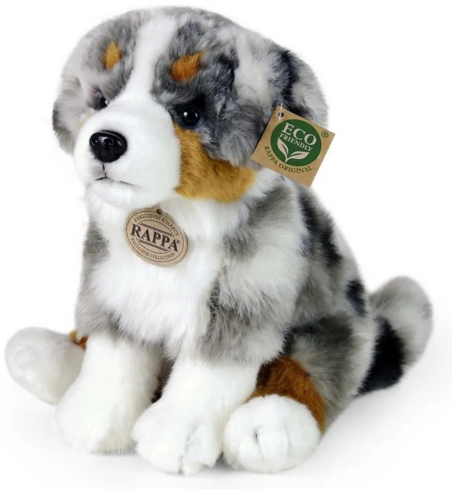 Rappa Plüss ausztrál juhászkutya ül, 30 cm ECO-FRIENDLY