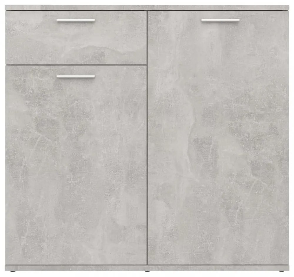 betonszürke szerelt fa tálalószekrény 80 x 36 x 75 cm