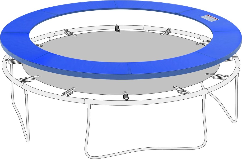 HOMCOM Trambulin Szegélyfedél Ø244 cm, Széles Rugóvédő, Trambulin Kiegészítők Szegélyvédő Biztonsági Háló Pótlóalkatrészek Kerti Trambulinokhoz, Kék |