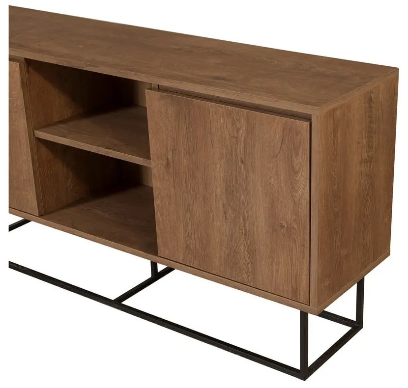Natúr színű alacsony komód diófa dekorral 140x72 cm Rodez – Kalune Design