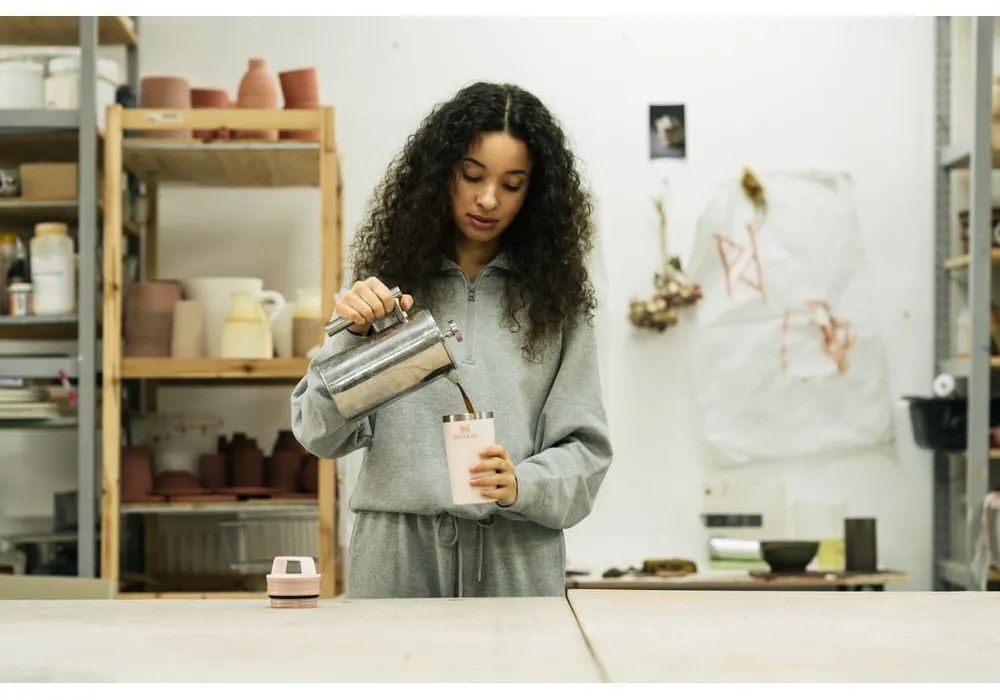 Világos rózsaszín rozsdamentes acél termobögre 350 ml Café-To-Go Rose Quartz – Stanley