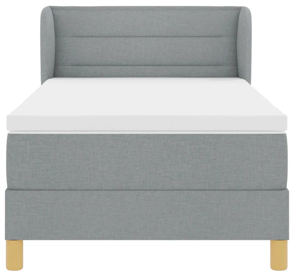 Boxspring Ágy Matrac Közepes Szürke 80x200 cm Szövet