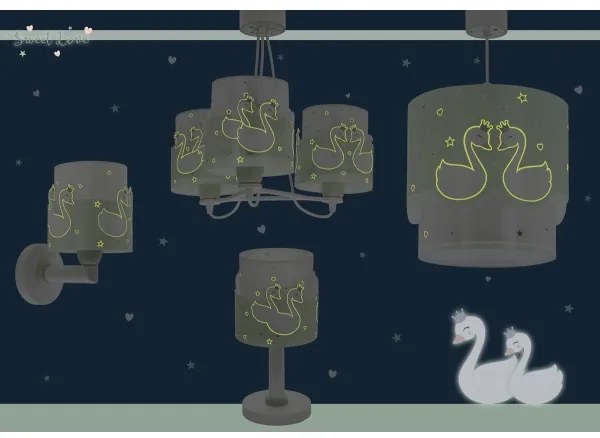 Dalber 61717H - Gyermekcsillár SWEET LOVE 3xE27/60W/230V zöld