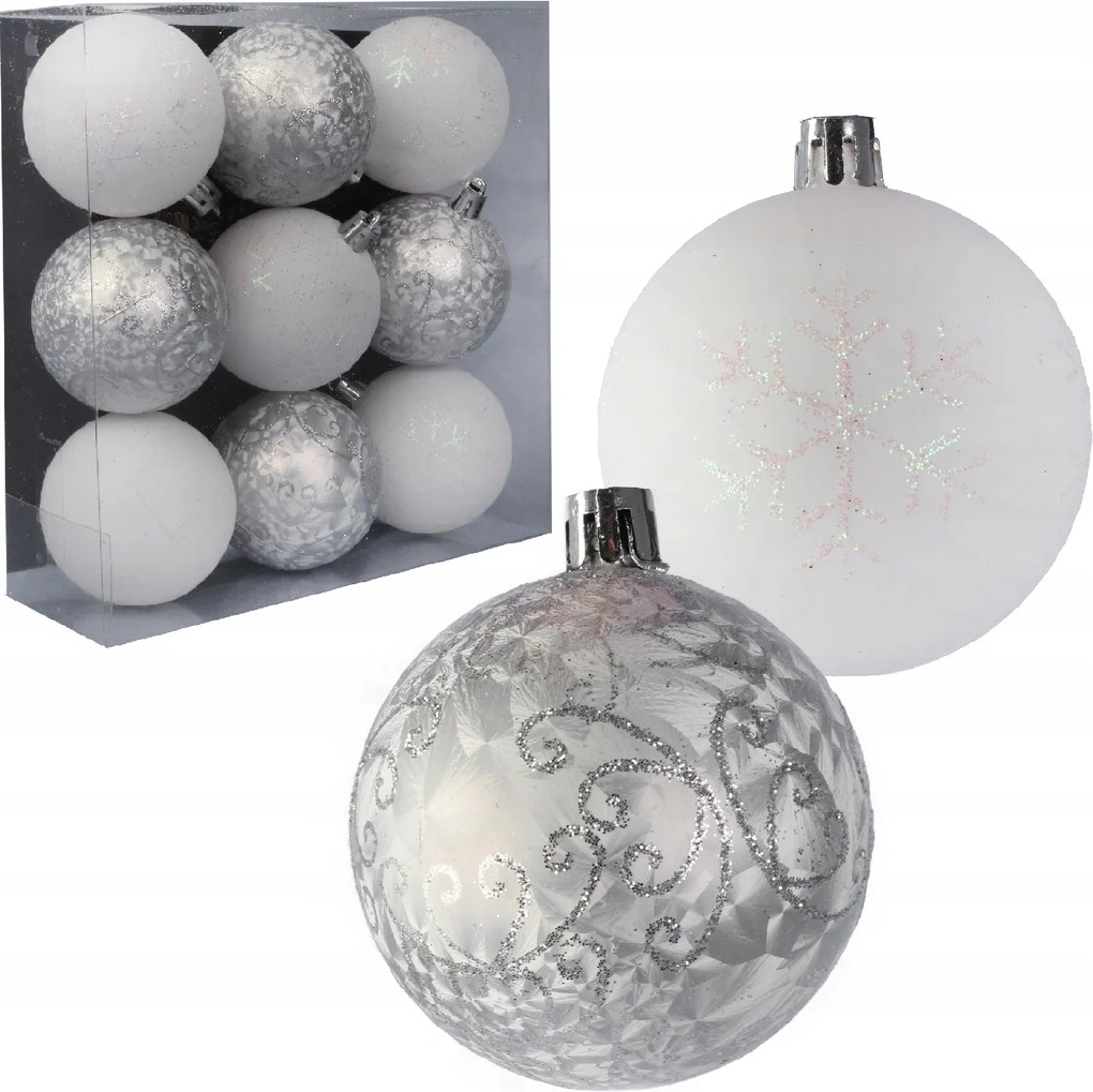 9 db-os púderrózsaszín karácsonyfadísz szett eredeti Goliat