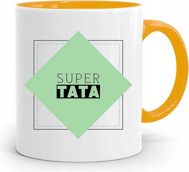 Sárga Bögre Apák Napi Ajándék Szuper Apa nyomott mintával