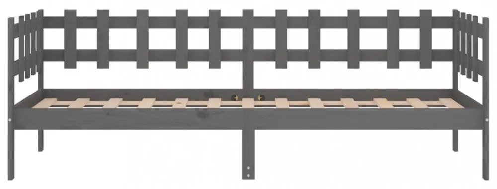 szürke tömör fenyőfa kanapéágy 80 x 200 cm