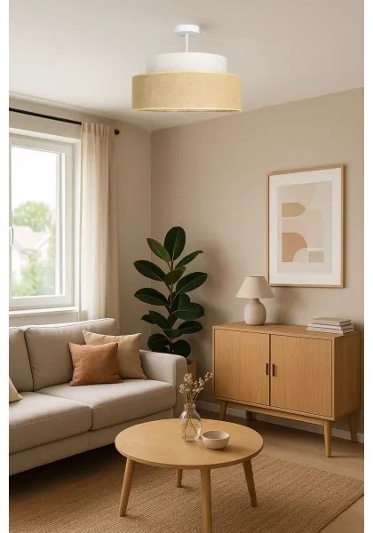 Felületre szerelhető csillár  BOHO 1xE27/60W/230V átm. 40 cm krémes/bézs